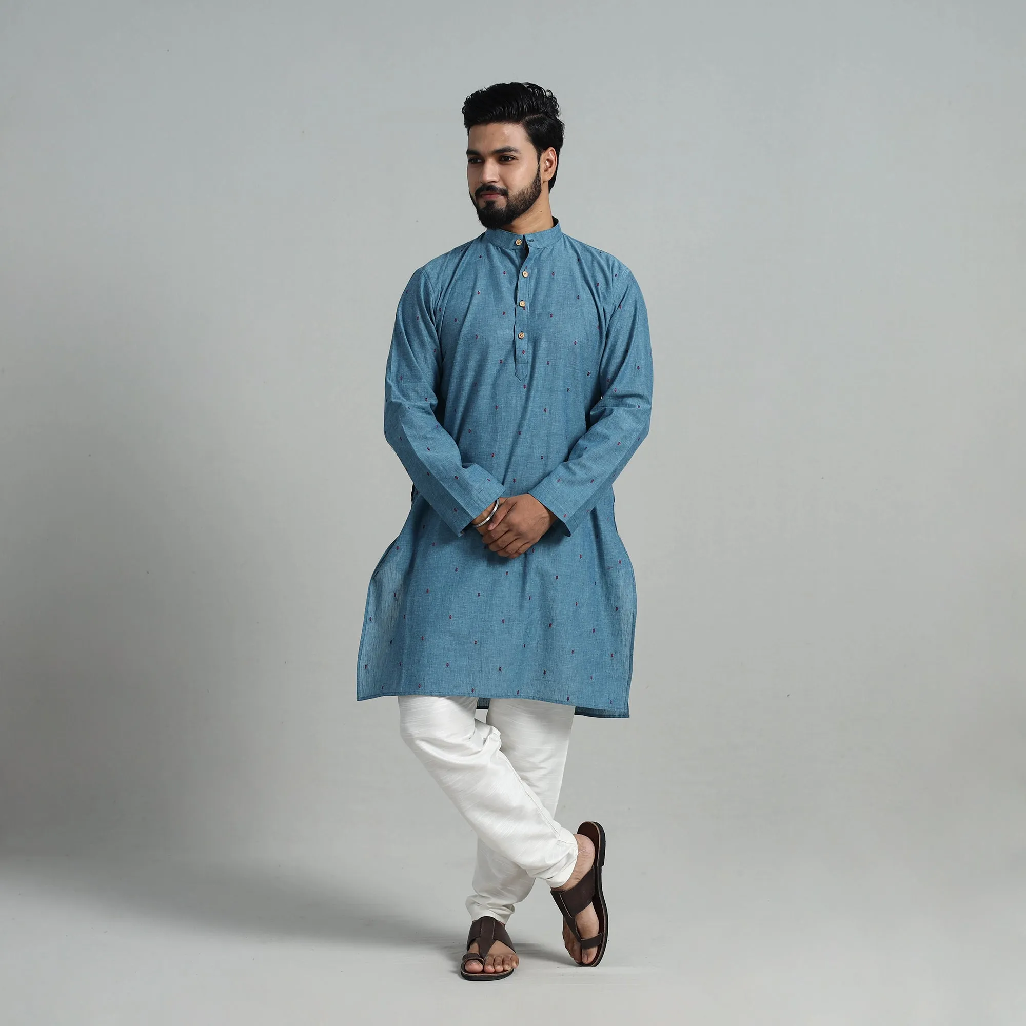 Cotton Long Jacquard Kurta for Men 11 sold by Itokri product image thumbnail 2