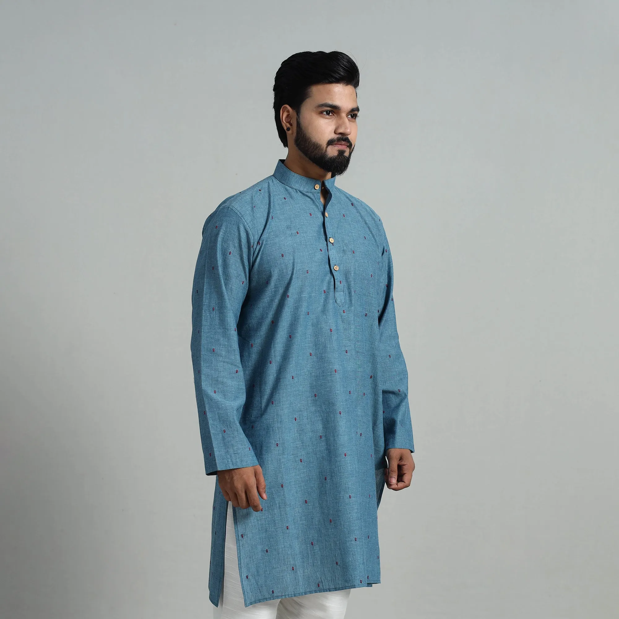 Cotton Long Jacquard Kurta for Men 11 sold by Itokri product image thumbnail 4