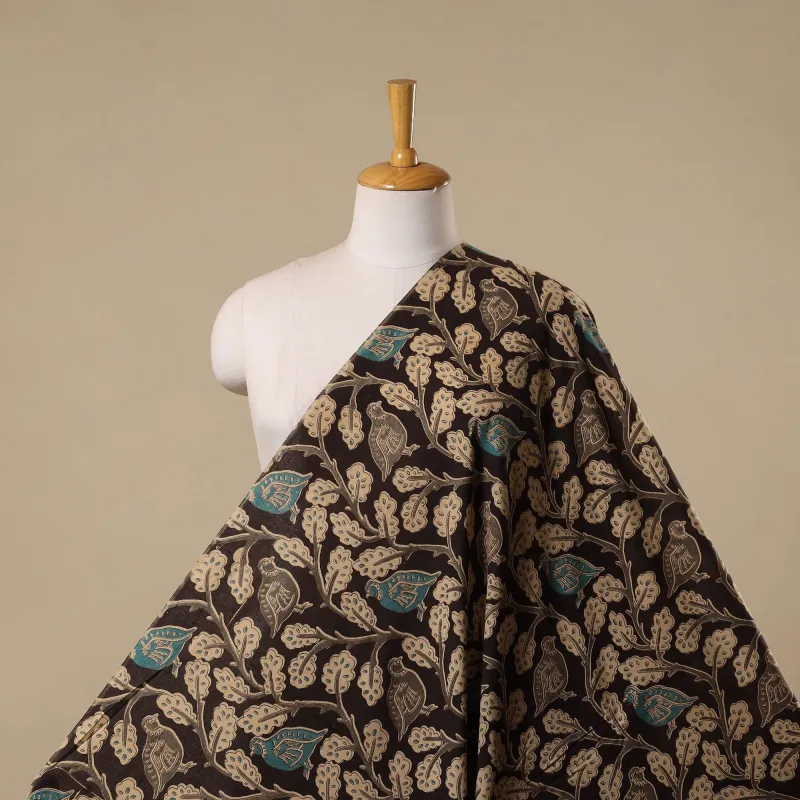 Black - Printed Cotton Kalamkari Fabric 43 made by Itokri