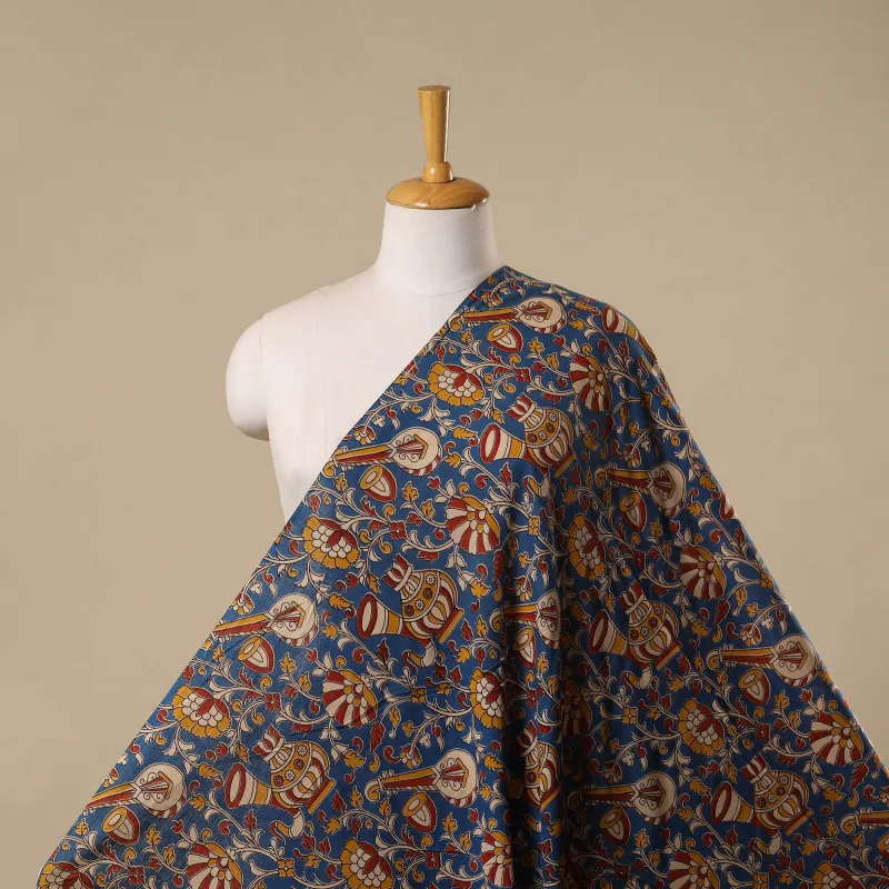 Blue - Printed Cotton Kalamkari Fabric 38 made by Itokri
