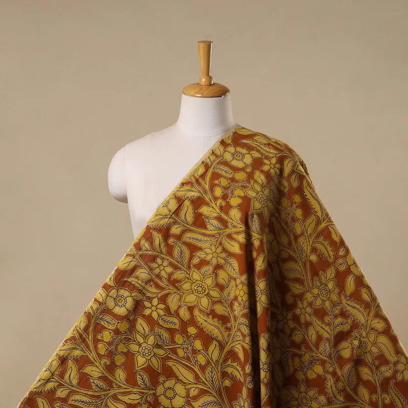Yellow - Printed Cotton Kalamkari Fabric 34 sold by Itokri