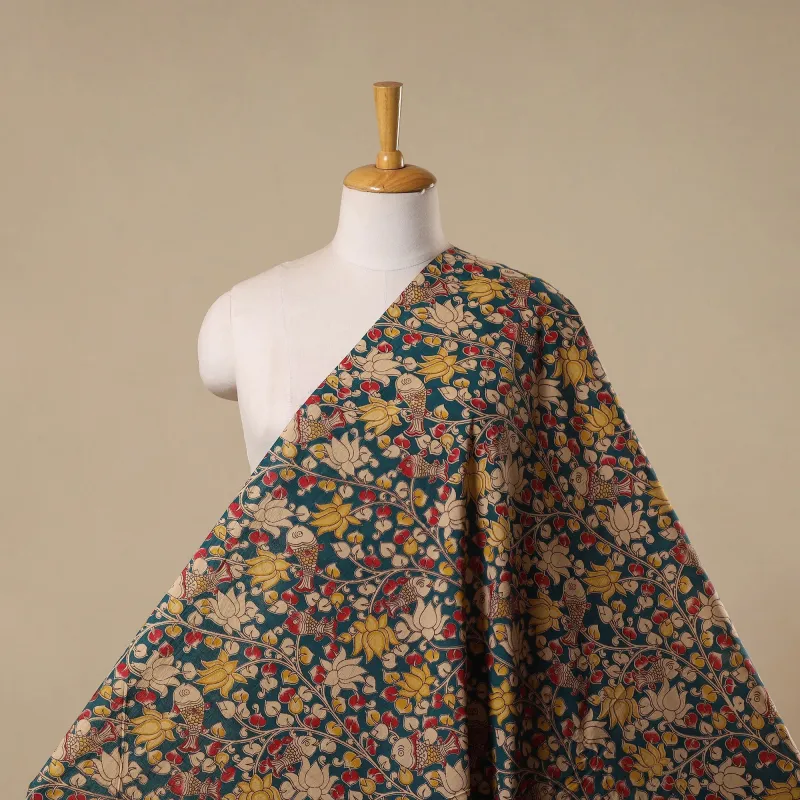 Multicolor - Printed Cotton Kalamkari Fabric 29 made by Itokri