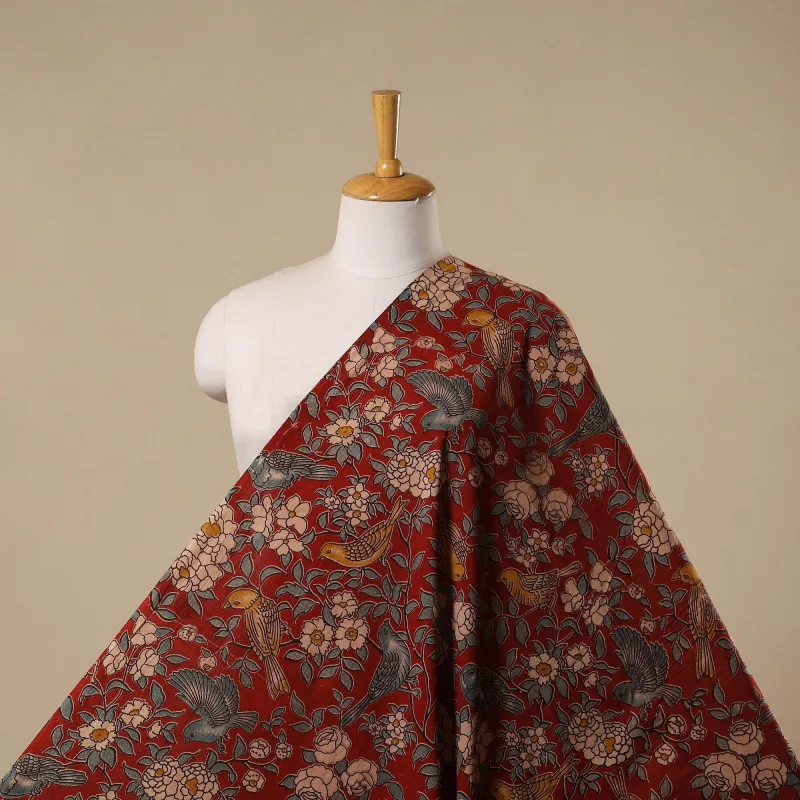 Red - Printed Cotton Kalamkari Fabric 25 sold by Itokri