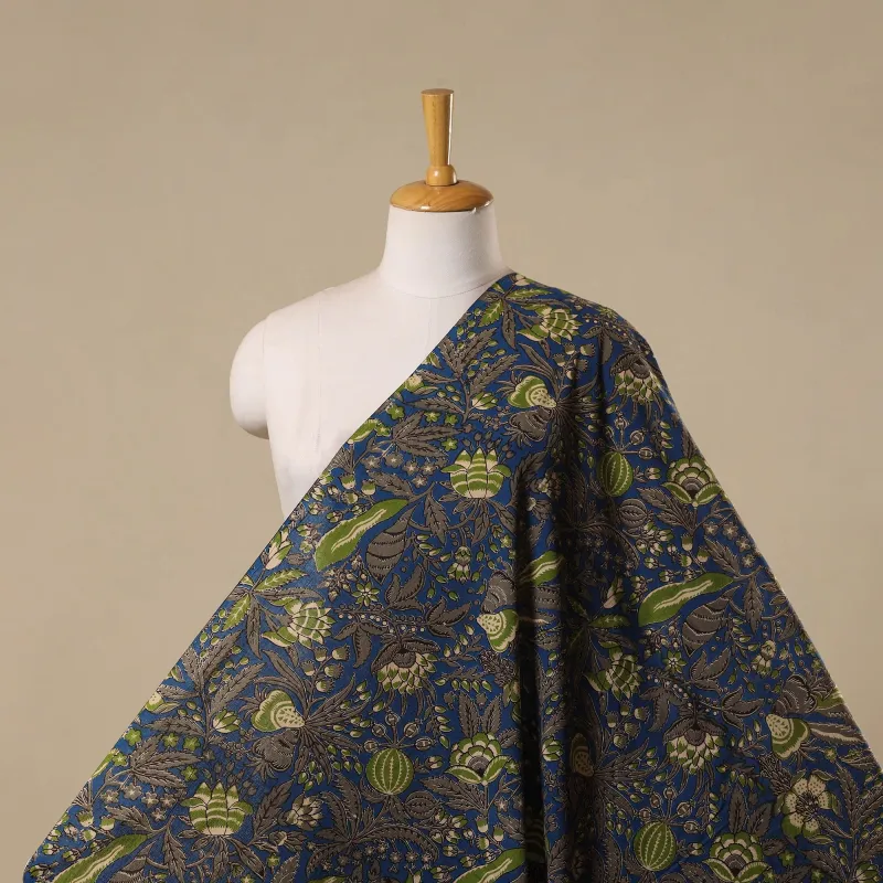 Blue - Printed Cotton Kalamkari Fabric 22 sold by Itokri
