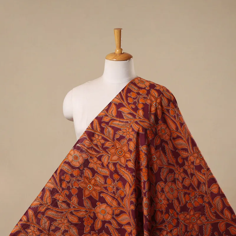 Orange - Printed Cotton Kalamkari Fabric 14 sold by Itokri