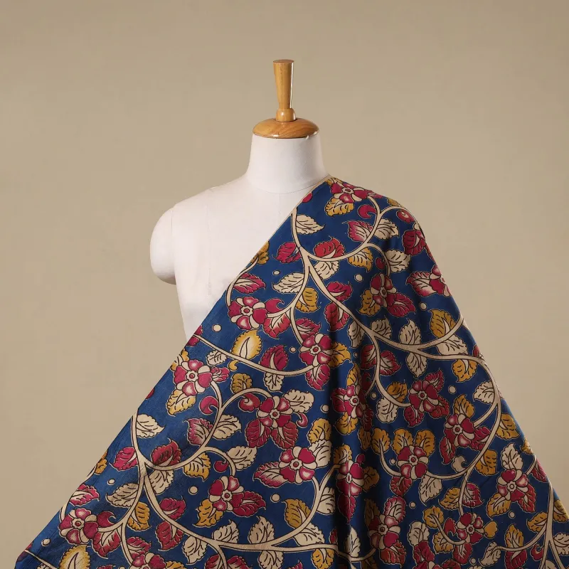Blue - Printed Cotton Kalamkari Fabric 09 sold by Itokri