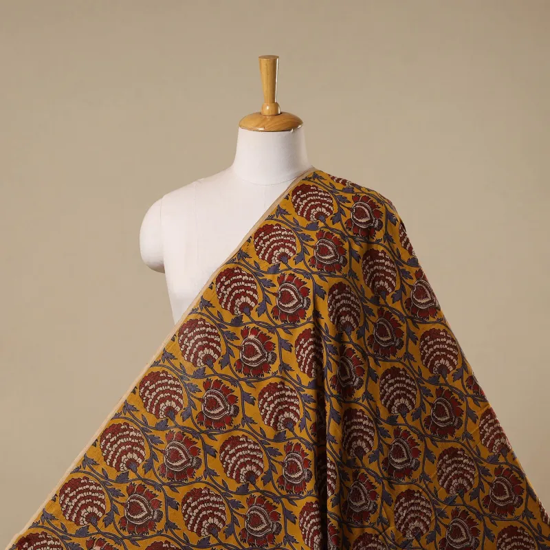 Yellow - Printed Cotton Kalamkari Fabric 07 sold by Itokri