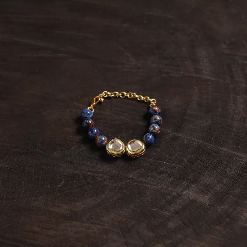 Multicolor - Handcrafted Glass Stone Kundan Work Bracelet 43 made by Itokri