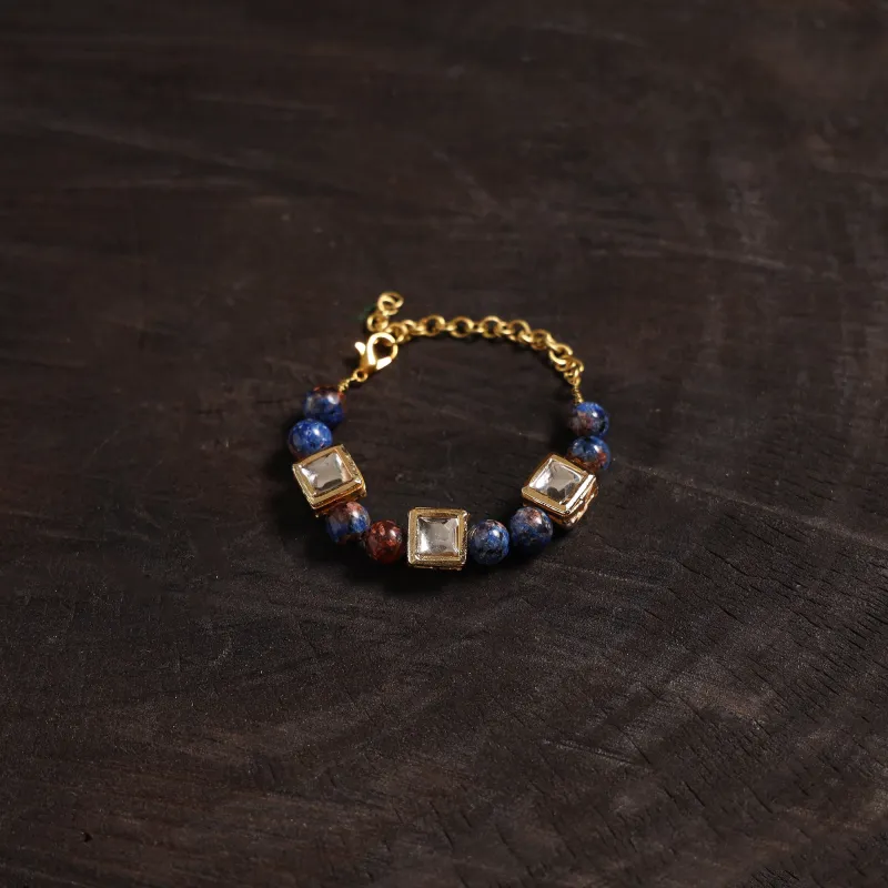 Multicolor - Handcrafted Glass Stone Kundan Work Bracelet 29 made by Itokri
