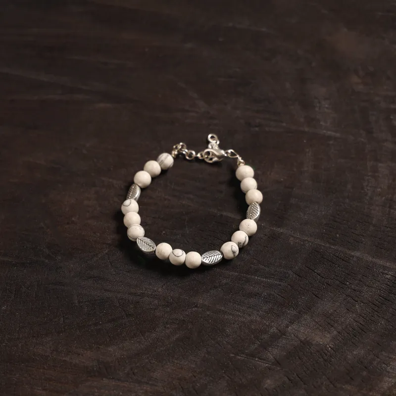 Beige - Handcrafted Stone Work Bracelet 26 made by Itokri