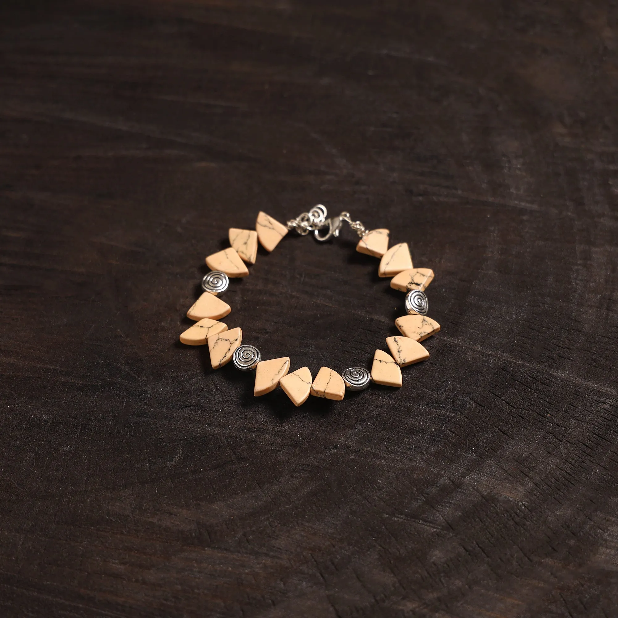 Beige - Handcrafted Stone Work Bracelet 24 sold by Itokri