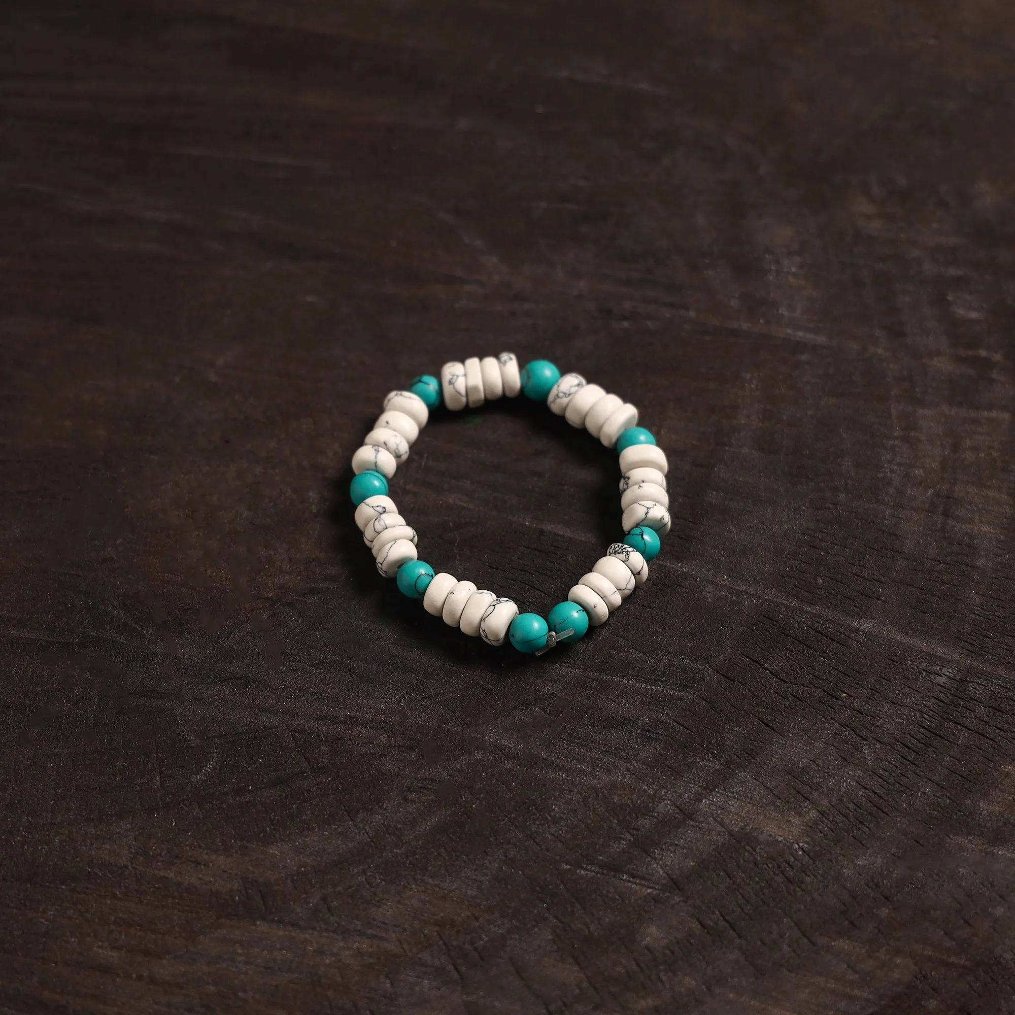 White - Handcrafted Bead Work Bracelet 14 sold by Itokri