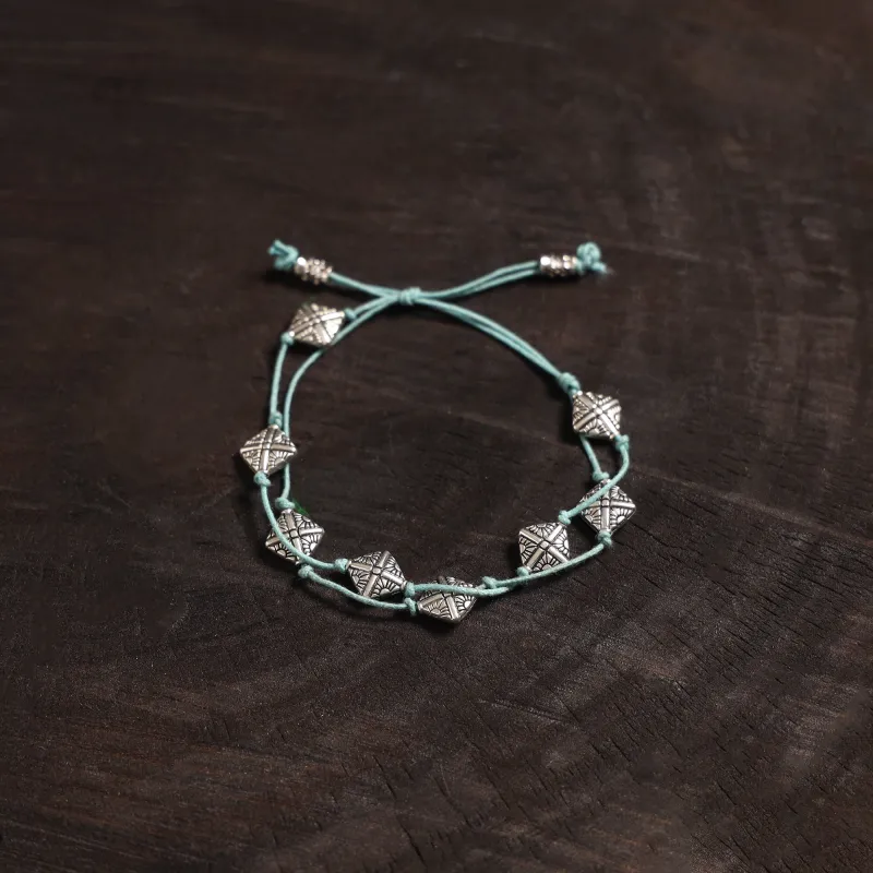 Blue - Handcrafted German Silver Bracelet 11 sold by Itokri