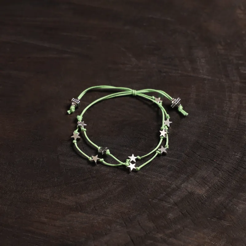 Green - Handcrafted German Silver Bracelet 09 sold by Itokri