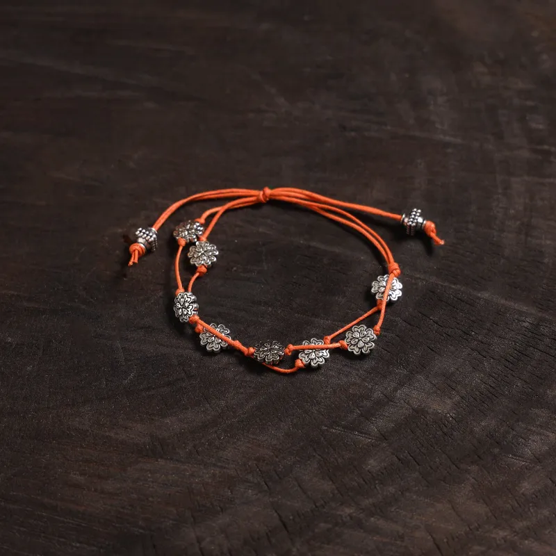 Orange - Handcrafted German Silver Bracelet 05 sold by Itokri