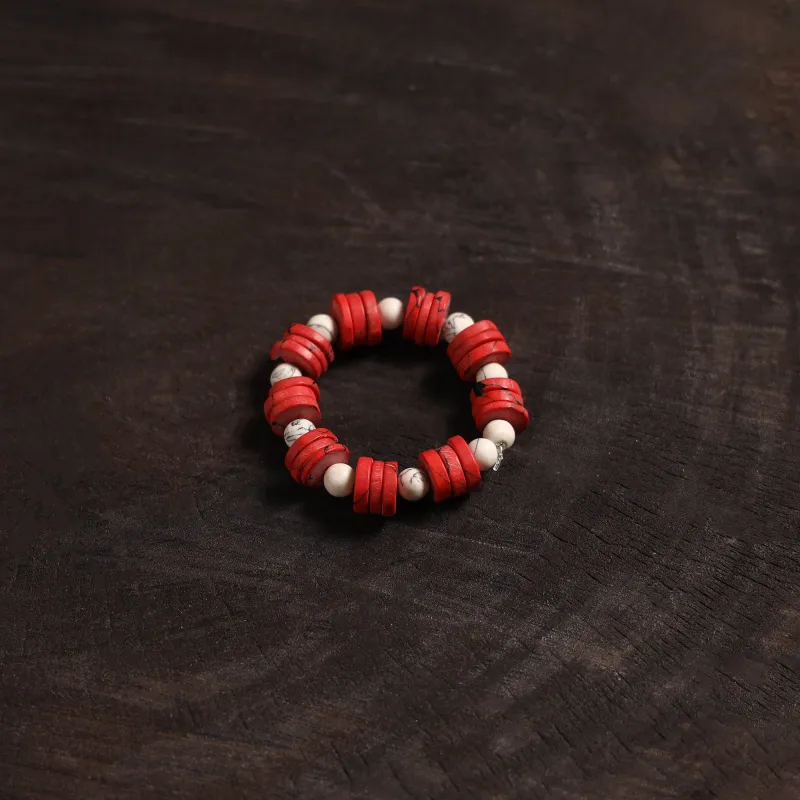 Red - Handcrafted Bead Work Bracelet 13 sold by Itokri