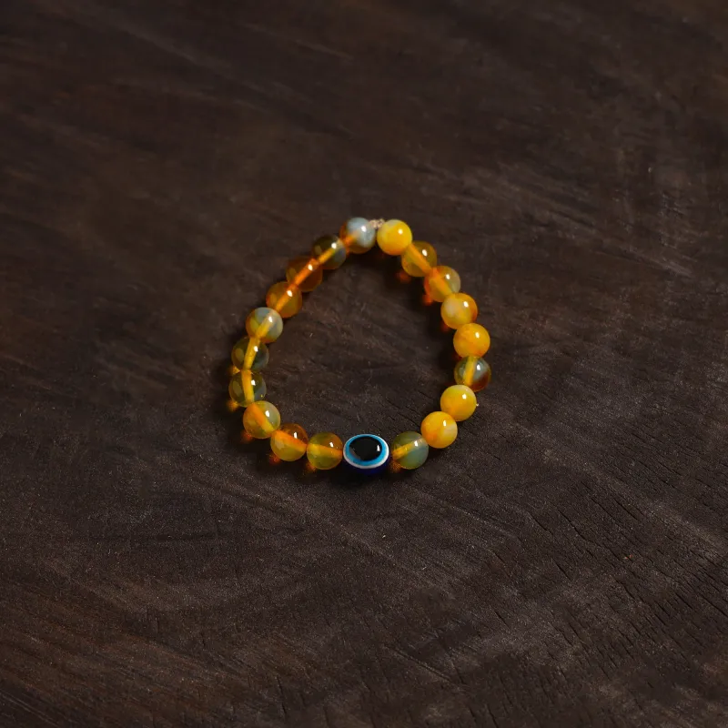 Yellow - Handcrafted Glass Stone Bracelet 09 sold by Itokri