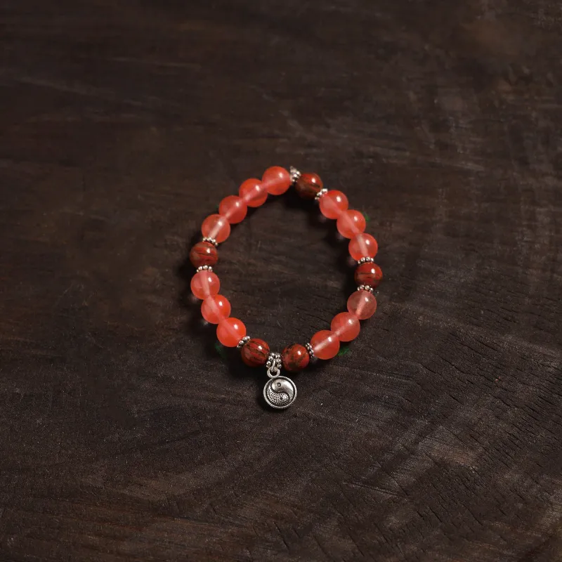 Red - Handcrafted Glass Stone Bracelet 10 sold by Itokri