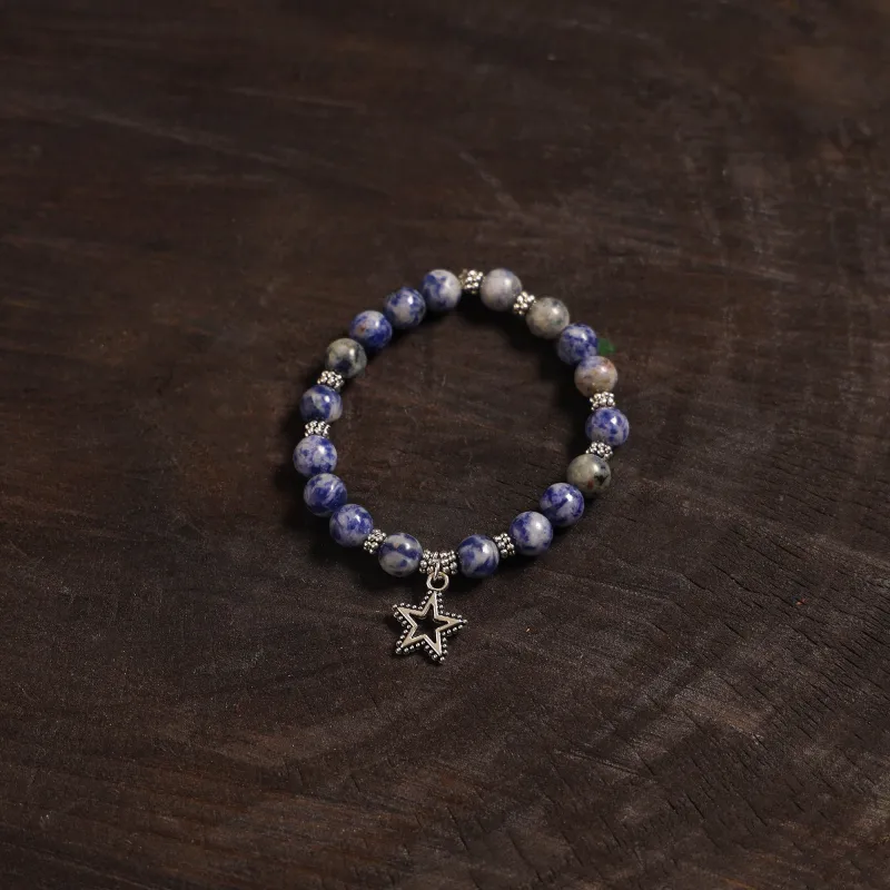 Blue - Handcrafted Glass Stone Bracelet 01 sold by Itokri