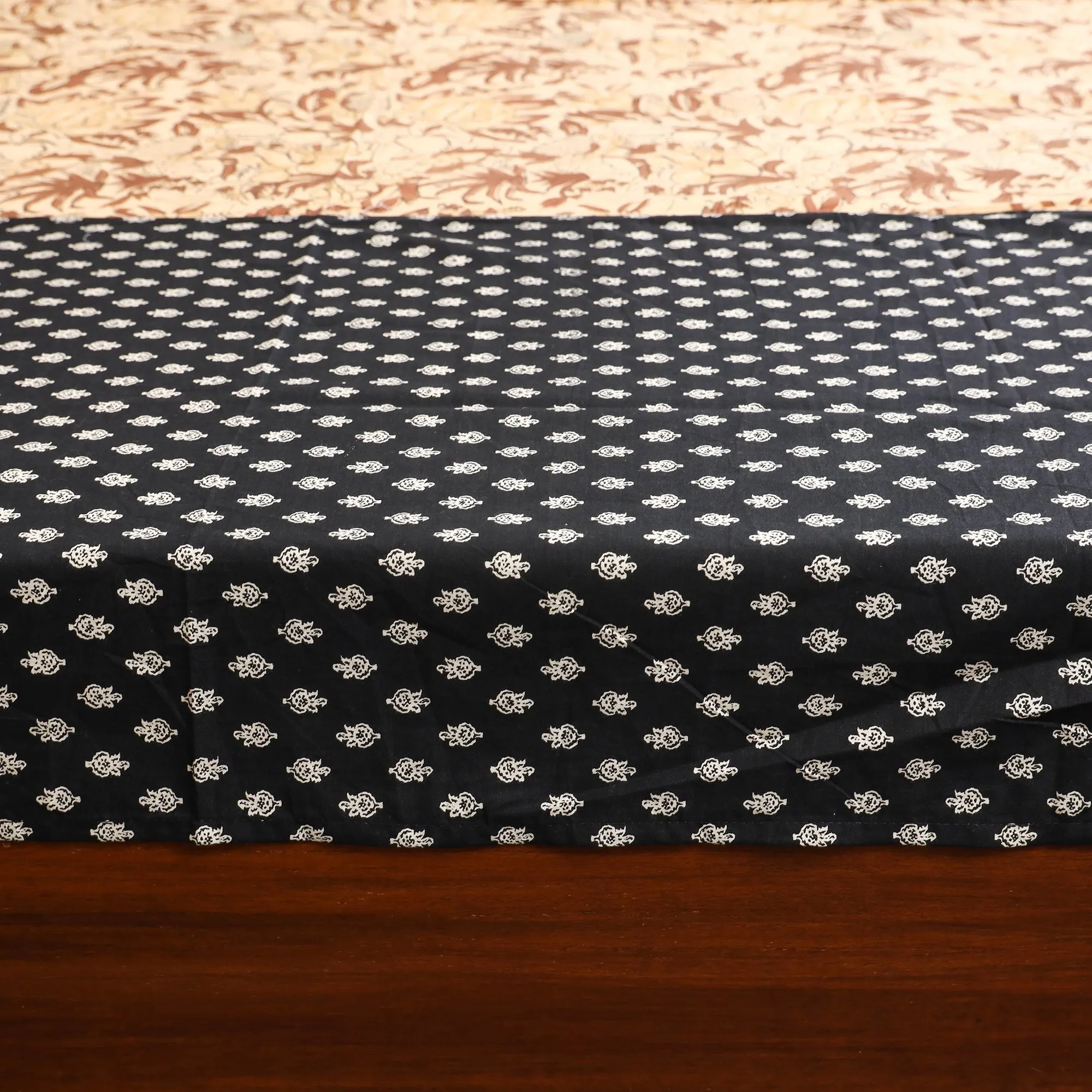 Black - Patchwork Hand Block Double Sanganeri Print Bedsheet Set (108 x 90 in) 14 sold by Itokri product image thumbnail 5