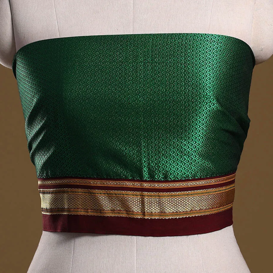 Green - Khun Weave Cotton Blouse Piece 65 sold by Itokri product image thumbnail 2