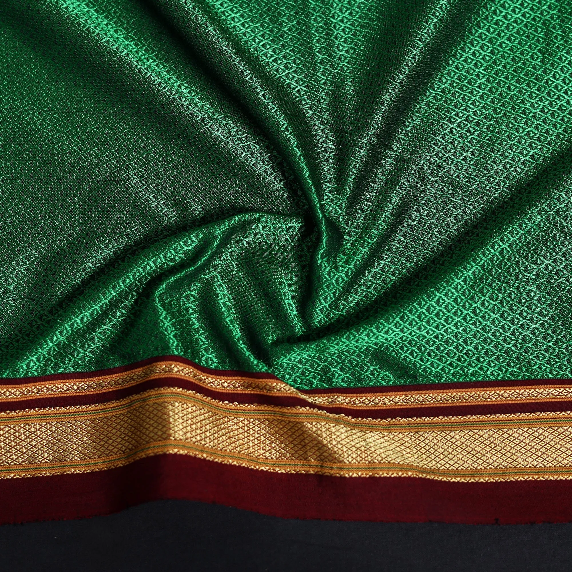 Green - Khun Weave Cotton Blouse Piece 65 sold by Itokri product image thumbnail 3