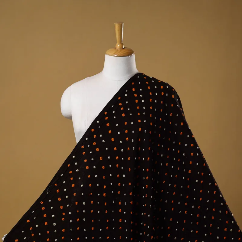 Black - Kutch Tie-Dye Cotton Bandhani Fabric 08 sold by Itokri