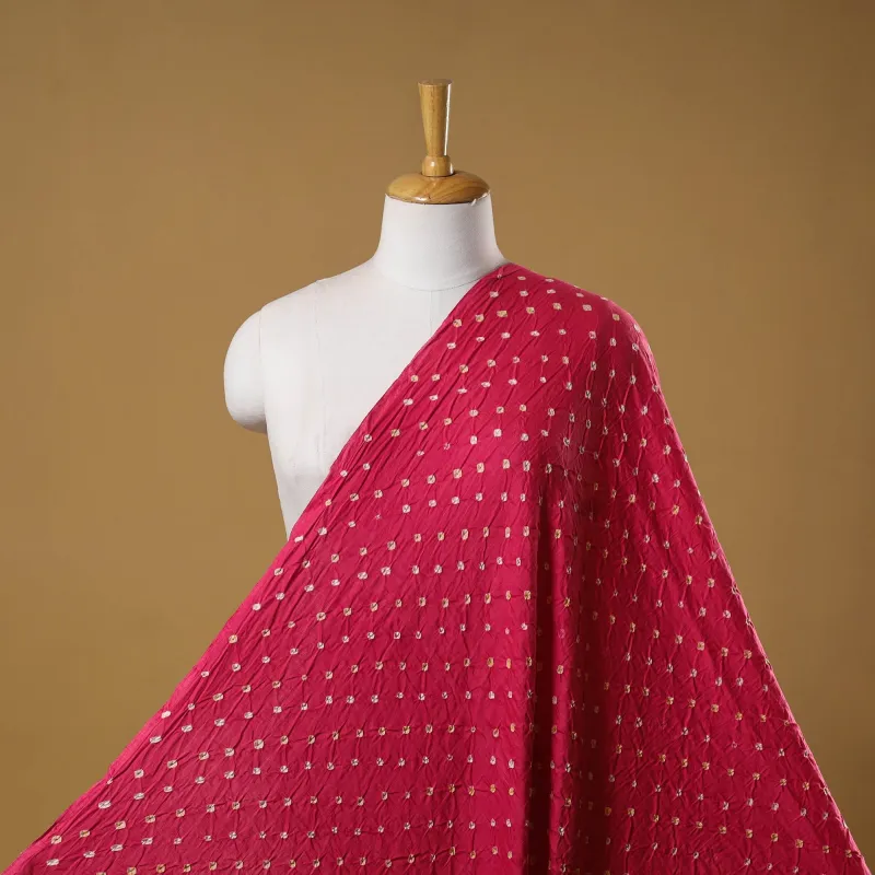 Pink - Kutch Tie-Dye Cotton Bandhani Fabric 02 sold by Itokri