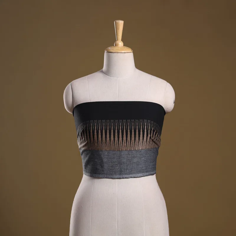 Black - Dharwad Weave Cotton Blouse Piece 23 made by Itokri