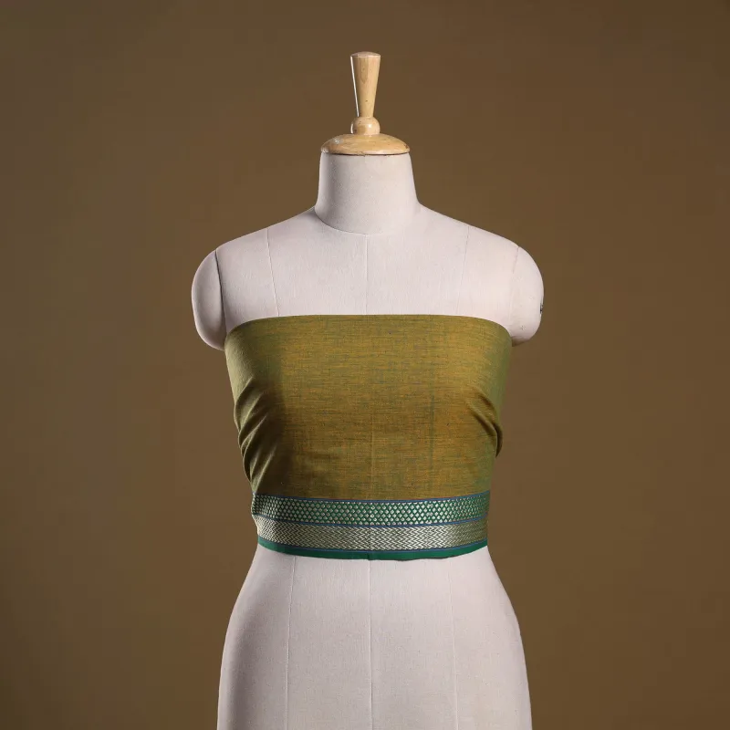 Green - Dharwad Weave Cotton Blouse Piece 12 sold by Itokri