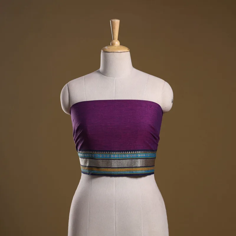 Purple - Dharwad Weave Cotton Blouse Piece 08 sold by Itokri