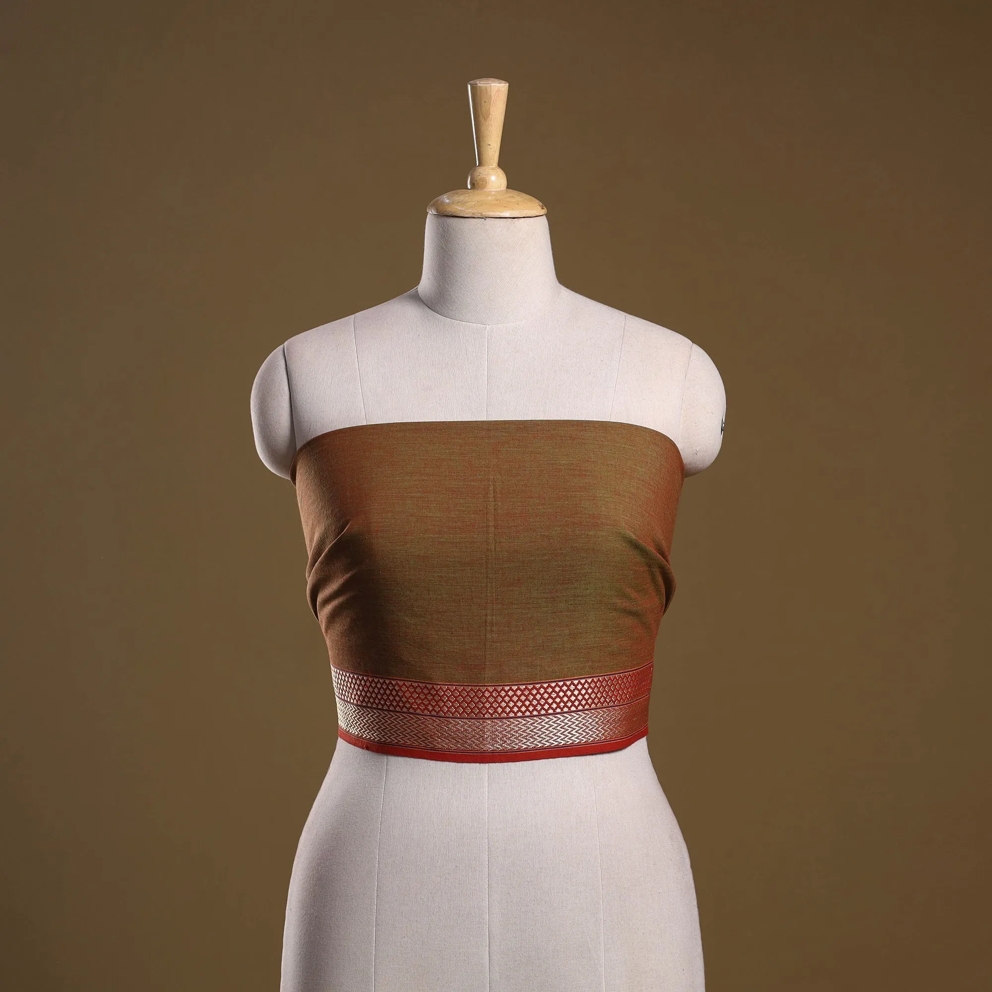 Brown - Dharwad Weave Cotton Blouse Piece 06 sold by Itokri