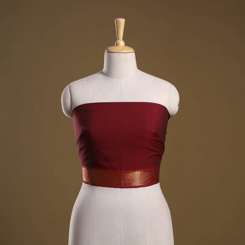 Maroon - Dharwad Weave Cotton Blouse Piece 04 sold by Itokri