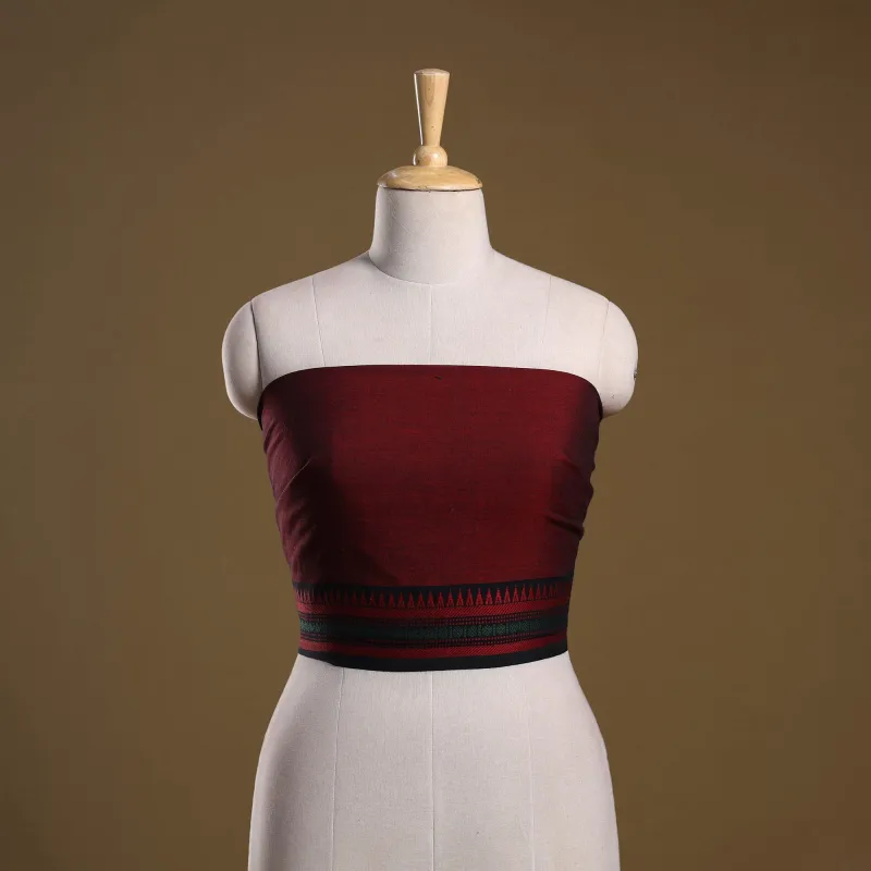 Maroon - Dharwad Weave Cotton Blouse Piece 01 sold by Itokri