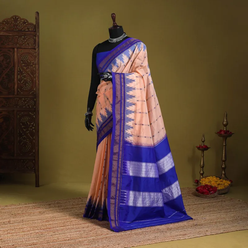 Pink - Mercerized Cotton Thread Buti Ilkal Saree With Blouse 04 sold by Itokri