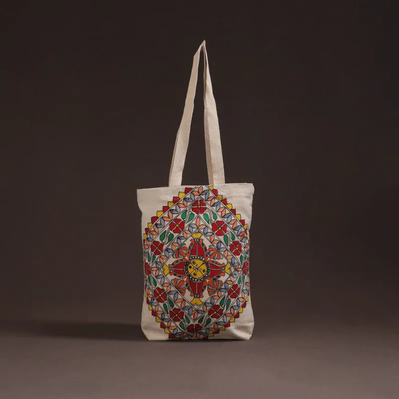 Multicolor - Madhubani Handpainted Tote Bag 02 sold by Itokri