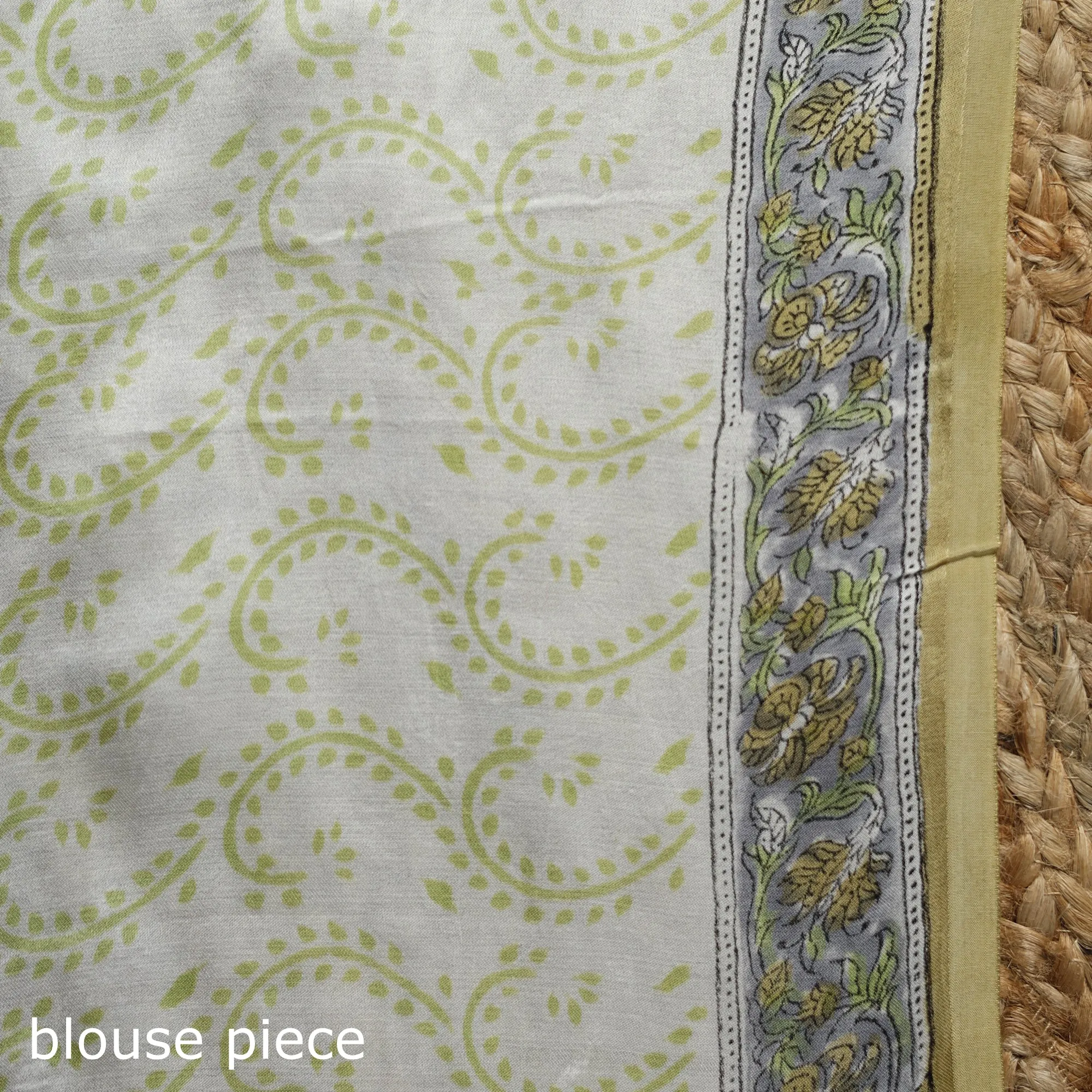 Yellow - Modal Silk Hand Block Sanganeri Print Saree 06 sold by Itokri product image thumbnail 5