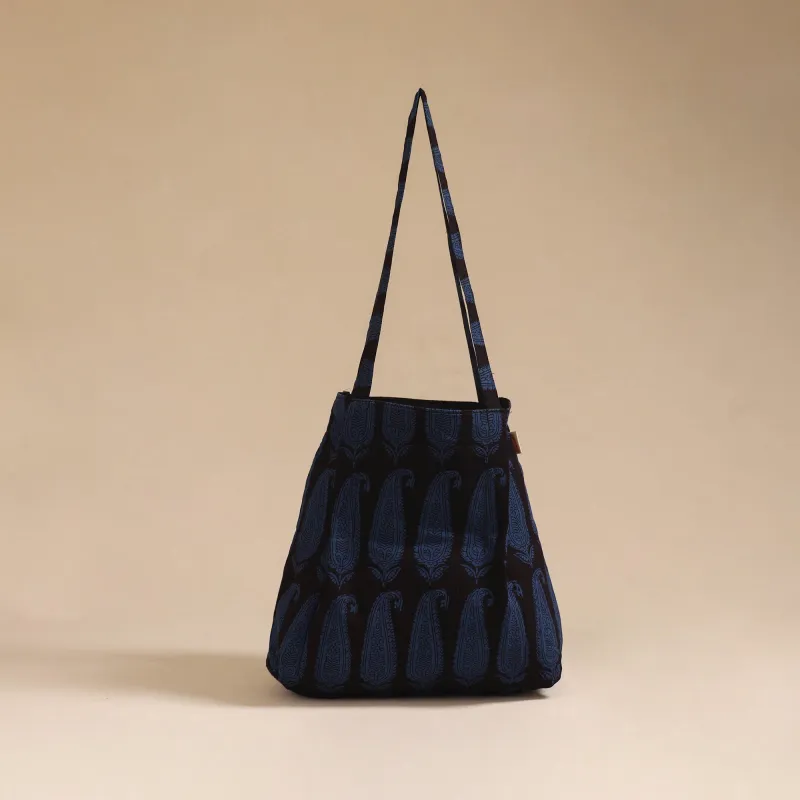 Blue - Handcrafted Fabric Jhola Bag 126 sold by Itokri