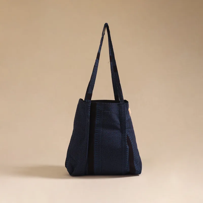 Blue - Handcrafted Fabric Jhola Bag 123 sold by Itokri