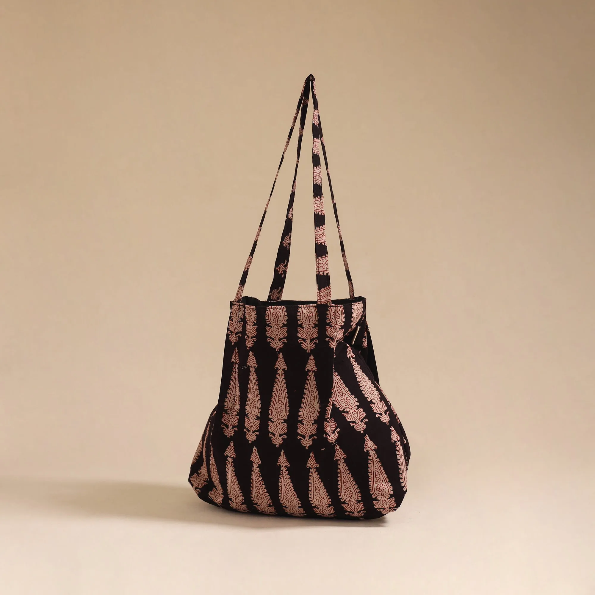 Black - Handcrafted Fabric Jhola Bag 119 sold by Itokri product image thumbnail 2
