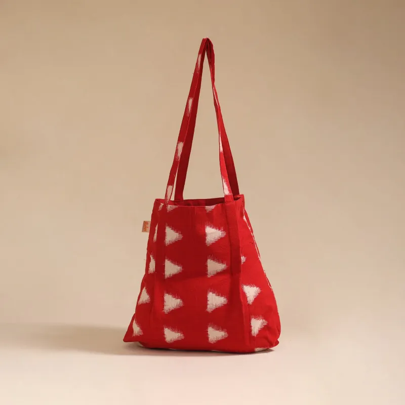 Red - Handcrafted Fabric Jhola Bag 92 sold by Itokri