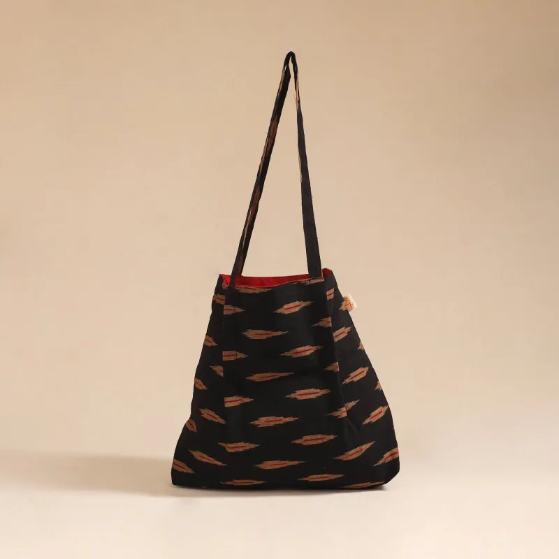 Black - Handcrafted Fabric Jhola Bag 90 sold by Itokri