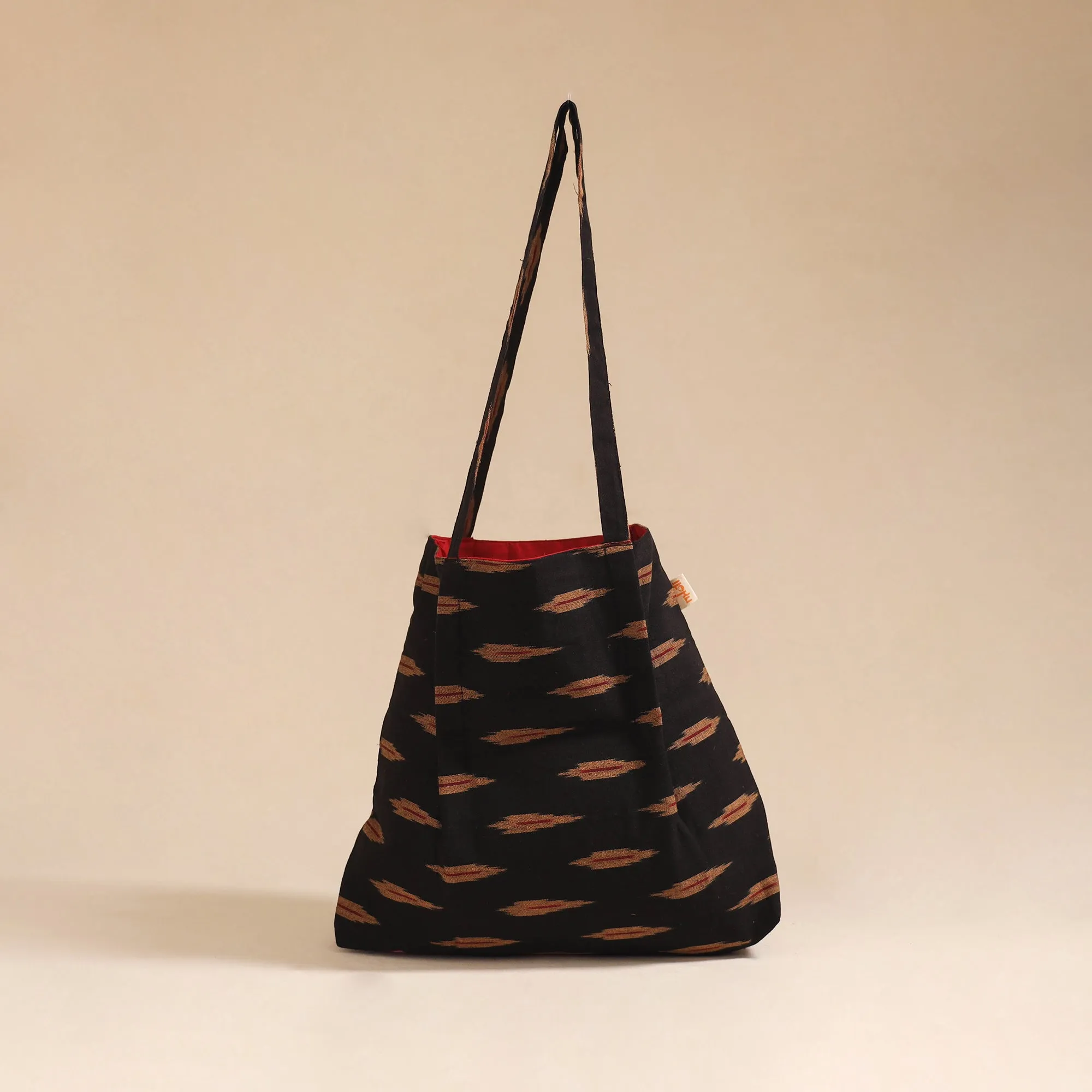 Black - Handcrafted Fabric Jhola Bag 90 sold by Itokri