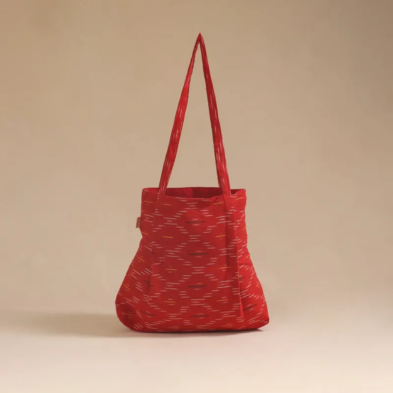 Red - Handcrafted Fabric Jhola Bag 86 sold by Itokri