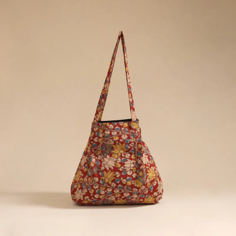 Red - Handcrafted Fabric Jhola Bag 78 sold by Itokri