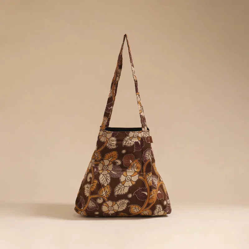 Brown - Handcrafted Fabric Jhola Bag 77 sold by Itokri