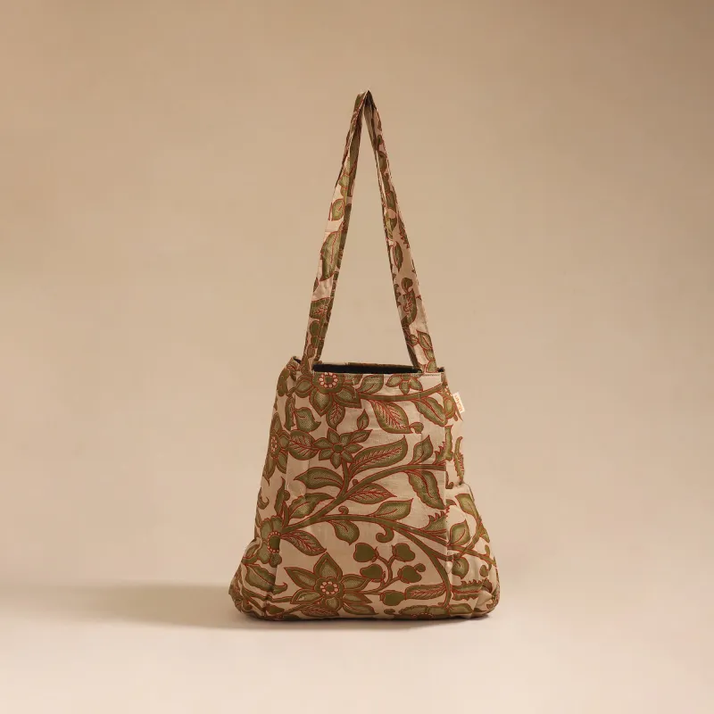 Beige - Handcrafted Fabric Jhola Bag 62 sold by Itokri