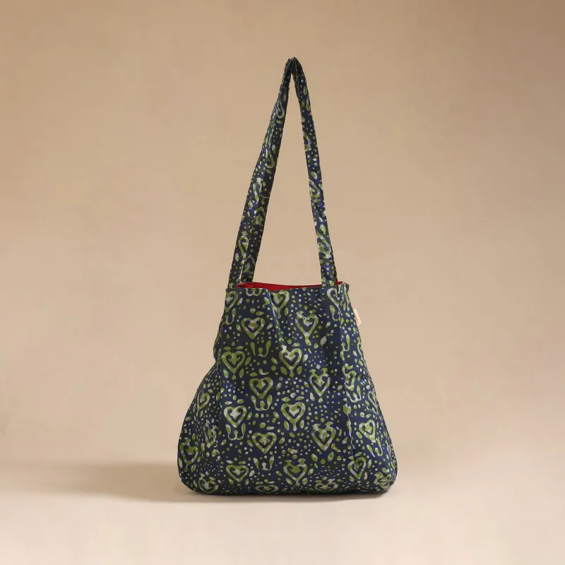 Blue - Handcrafted Fabric Jhola Bag 43 made by Itokri
