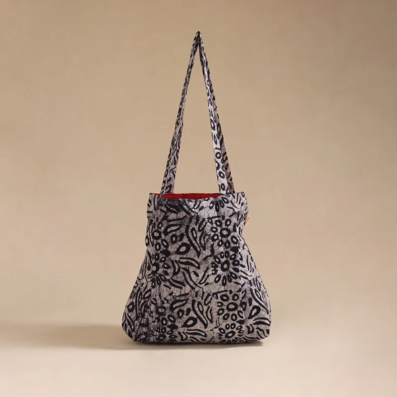 Black - Handcrafted Fabric Jhola Bag 25 sold by Itokri