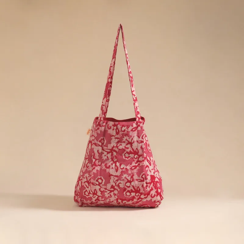 Pink - Handcrafted Fabric Jhola Bag 13 sold by Itokri